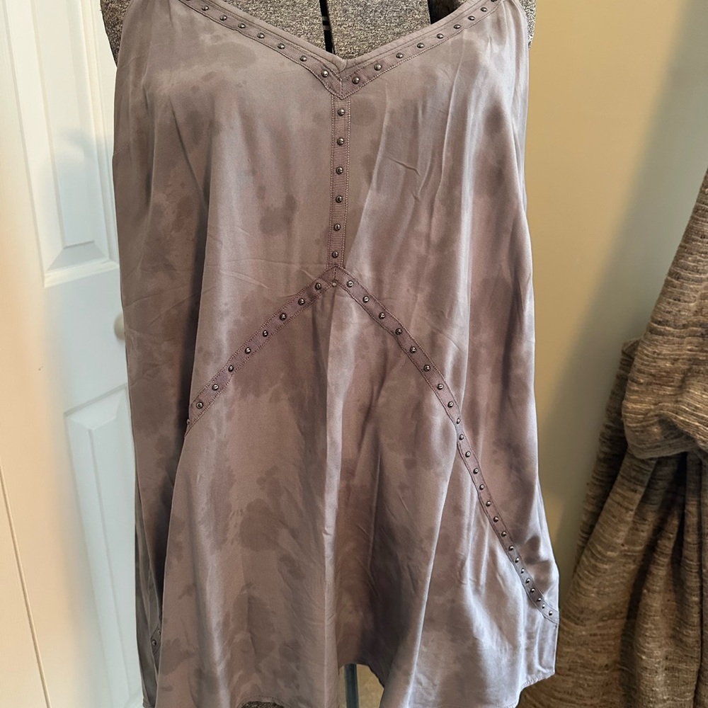 Torrid Grey (camo/tie dye) Camisole with Brushed Silver Stud Embellishments